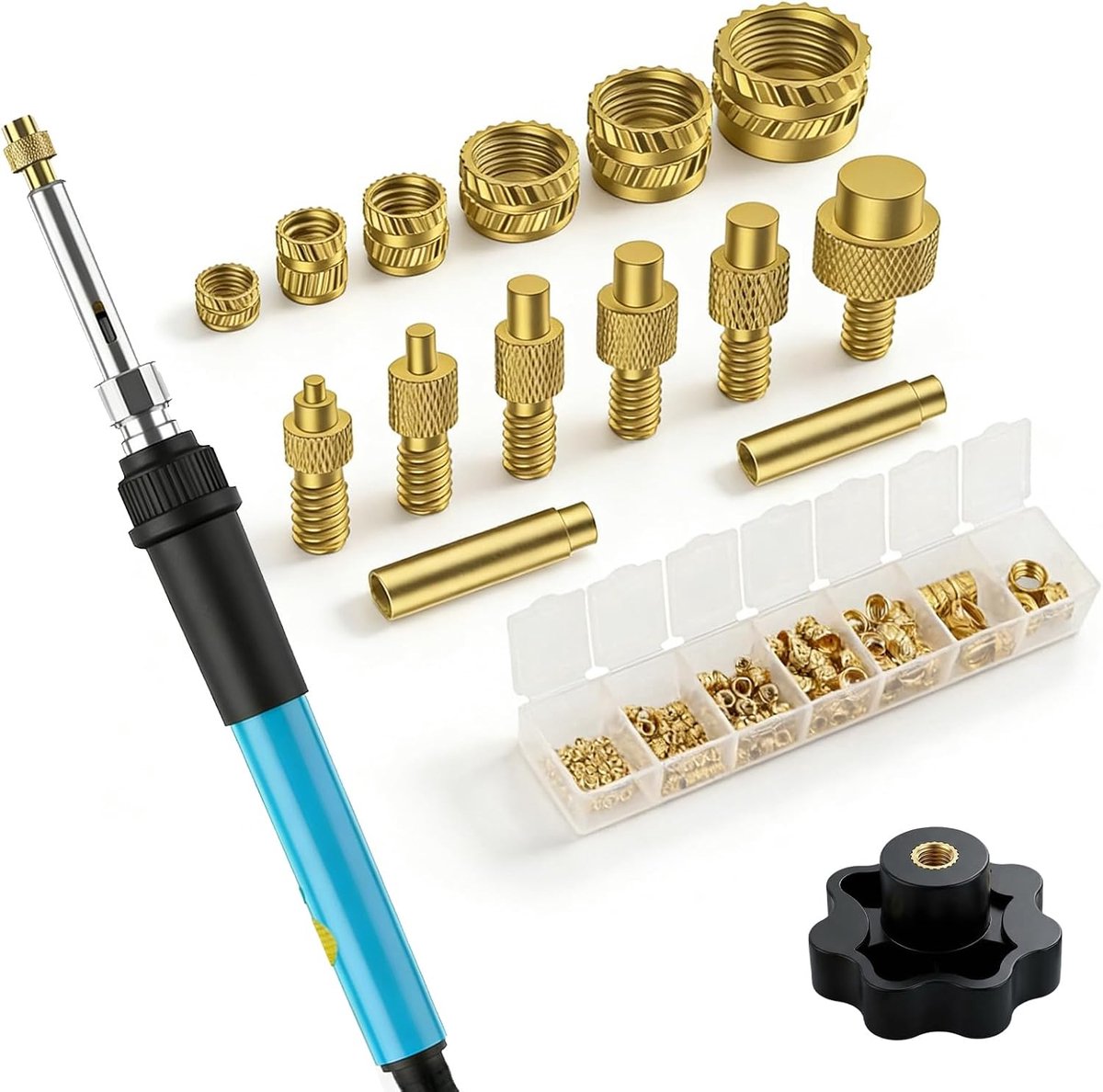 Set van 6 schroefdraadsoldeerpunten - 100 schroefdraadinzetstukken M2/M3/M4/M5/M6/M8 - ShopVlot