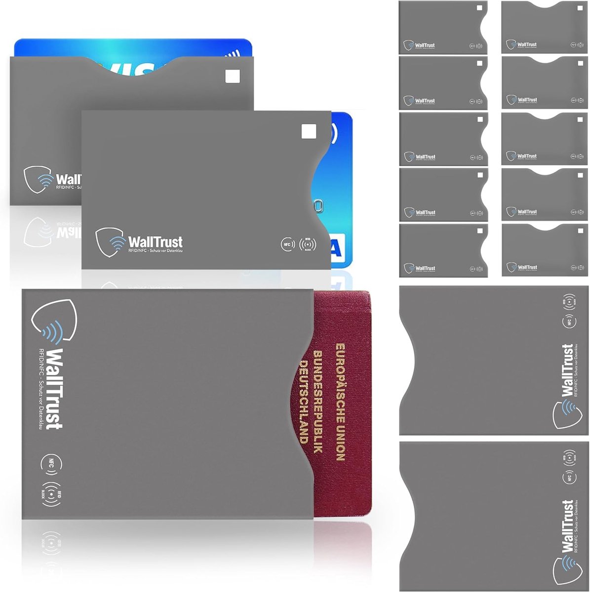 RFID NFC blokkering hoesjes set - 12-pack - Geel - Beschermt tegen datalekken - Geschikt voor pasjes en paspoorten - ShopVlot