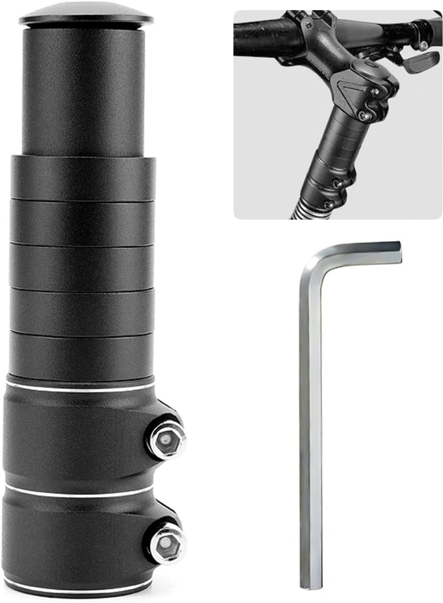 Stuurverhoger 28,6 mm - aluminium vorkschachtverlenging - verstelbare fietsstuur-adapter - verhoogt rijcomfort - ShopVlot
