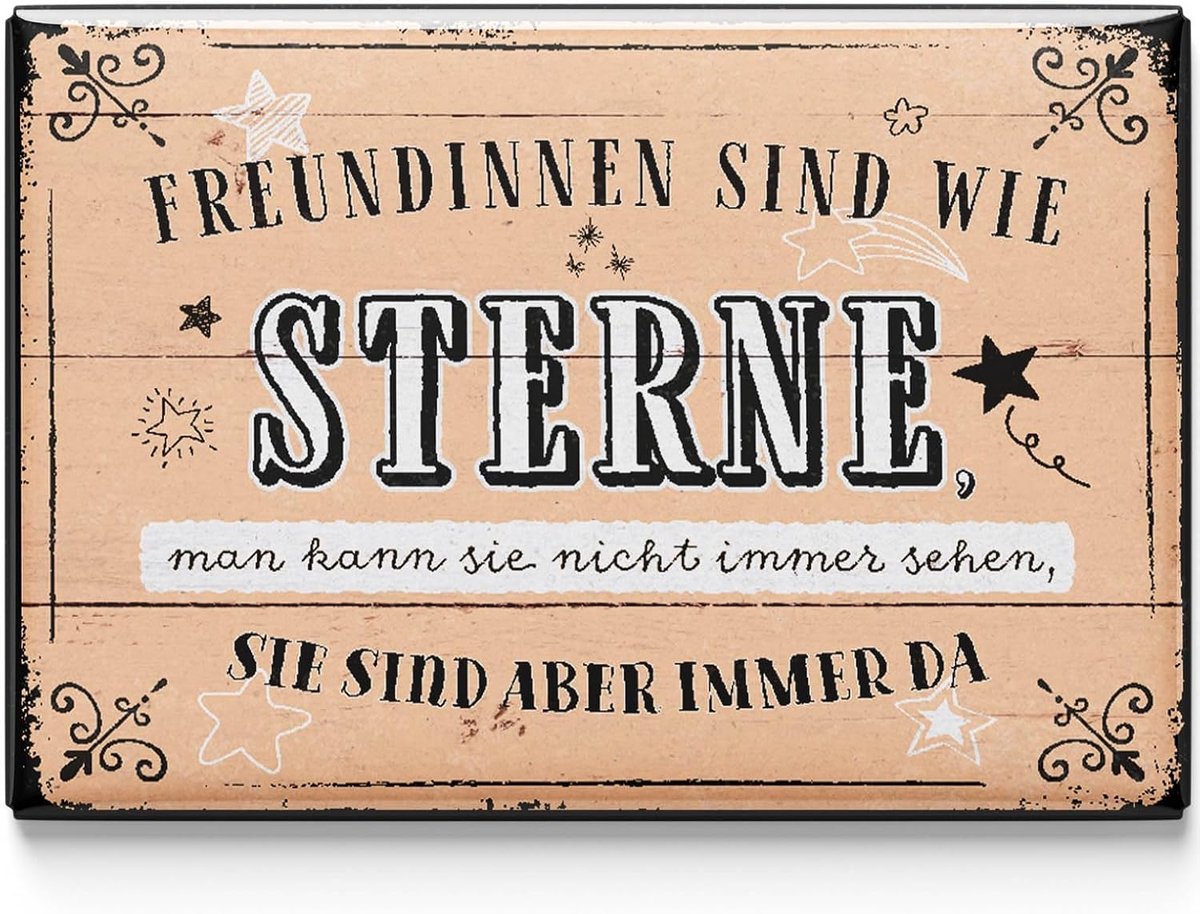 Magneten grappig 8 x 5,5 cm - sterren design - met spreuken - leuk cadeau voor vriendin - ShopVlot