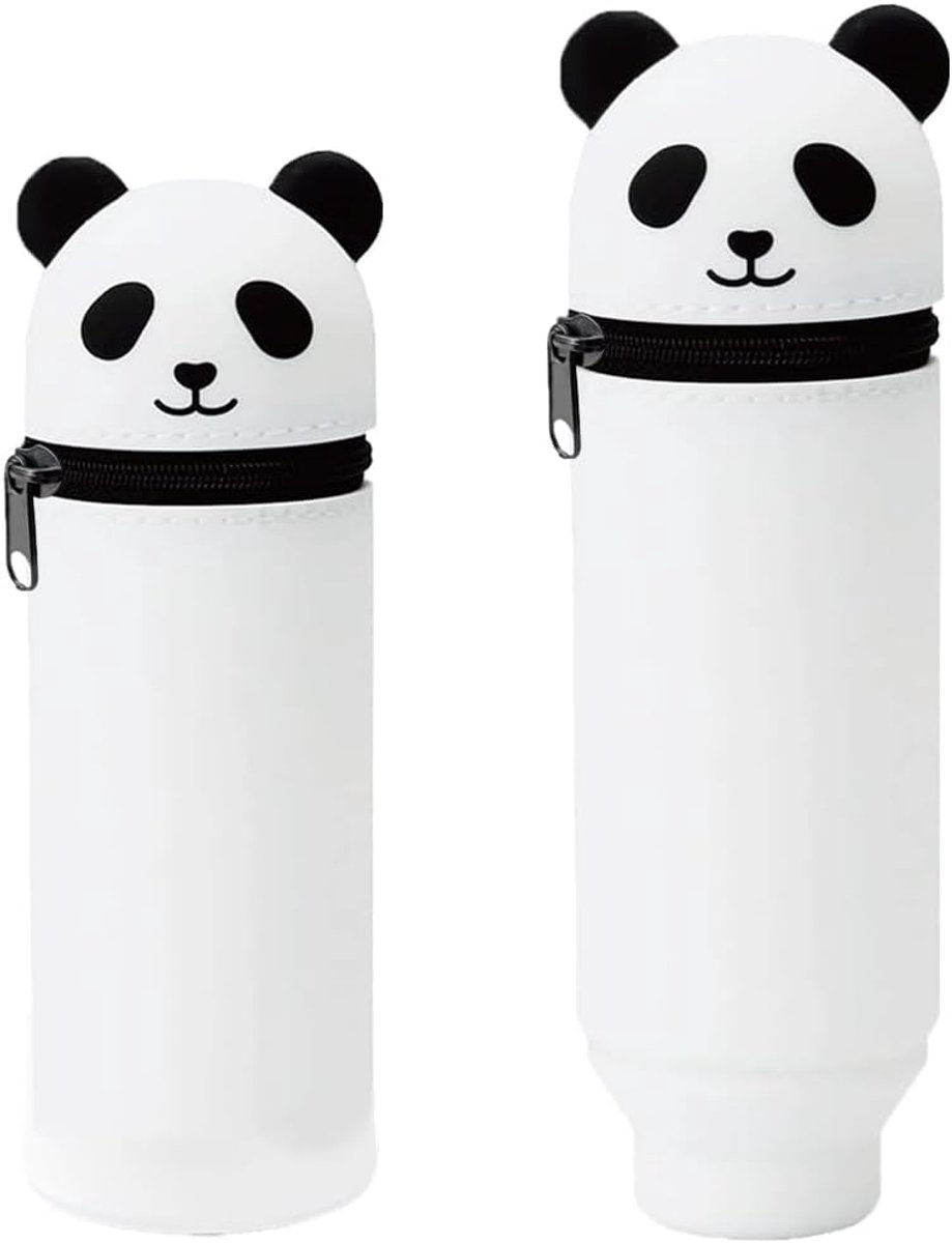 Pennenzak 21 cm - 2 in 1 - Zacht 3D Siliconen - Creatieve Panda's voor jongens en meisjes - ShopVlot