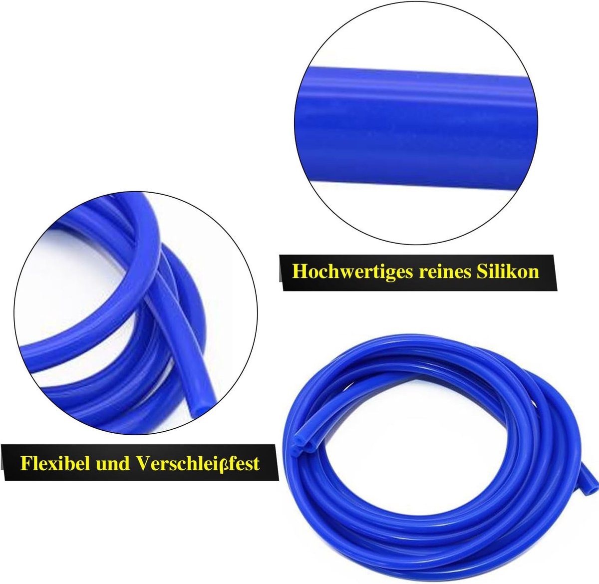 Slang voor hoge temperatuur, blauw, 12 mm ID, lengte 1,5 meter, onderdrukslang voor koelwater, koelmiddel, turbosysteem-koelvloeistof, rubberen slang