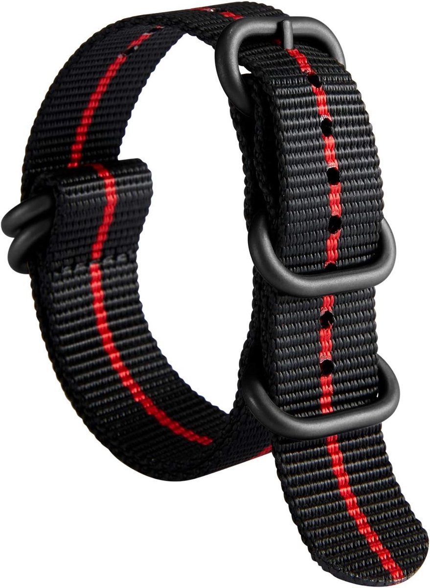 Nylon Horlogeband Dikke G10 Premium Ballistic Horlogebandjes Meerkleurige Bandjes voor Dames en Deren 18mm/20mm/22mm/24mm met Zilver/Zwarte Roestvrijstalen Gesp