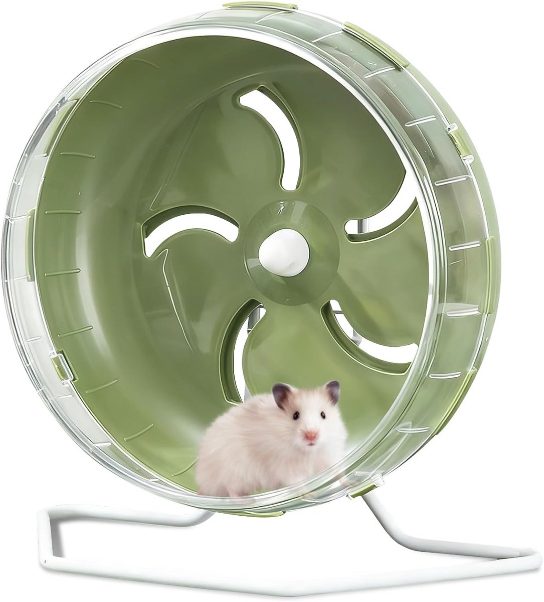 8,4 inch in hoogte verstelbare stille hamster wielstandaard, stille hamster oefenwielen, chinchilla running spinner kooi accessoires voor gerbil-cavia-muis suikerzweefvliegtuig (groen)