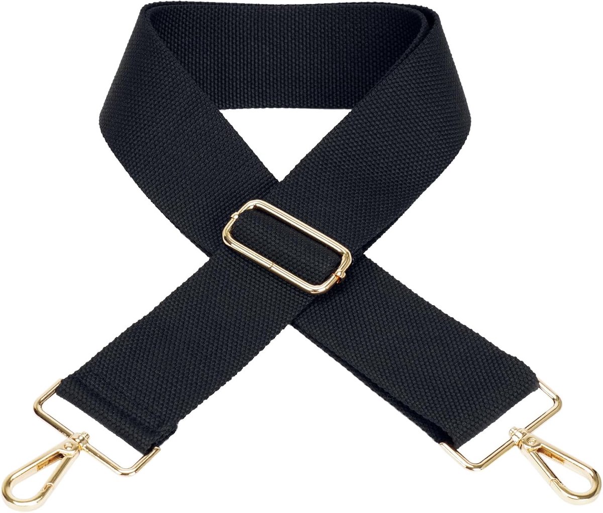 Verstelbare schouderriem voor tassen, 5 cm brede tasriem, doe-het-zelf-accessoires voor handtassen, draagtassen en schoudertassen (zwart)