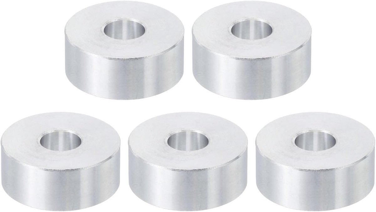 M8 Aluminium Spacers, 5 Stks Metalen Spacer Aluminium 8.5mm ID x 25mm OD x 10mm L Aluminium Spacer Schroef Standoff Ronde voor 5/16 "of M8 Schroefbouten