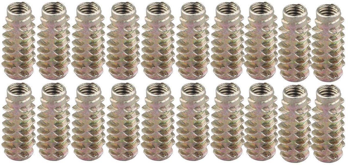 Inbus-notenhouten meubel-schroefdraadschroeven, binnenzeskantschroeven voor bedden, kledingkast, kinderbed, 20 stuks. M6*25MM