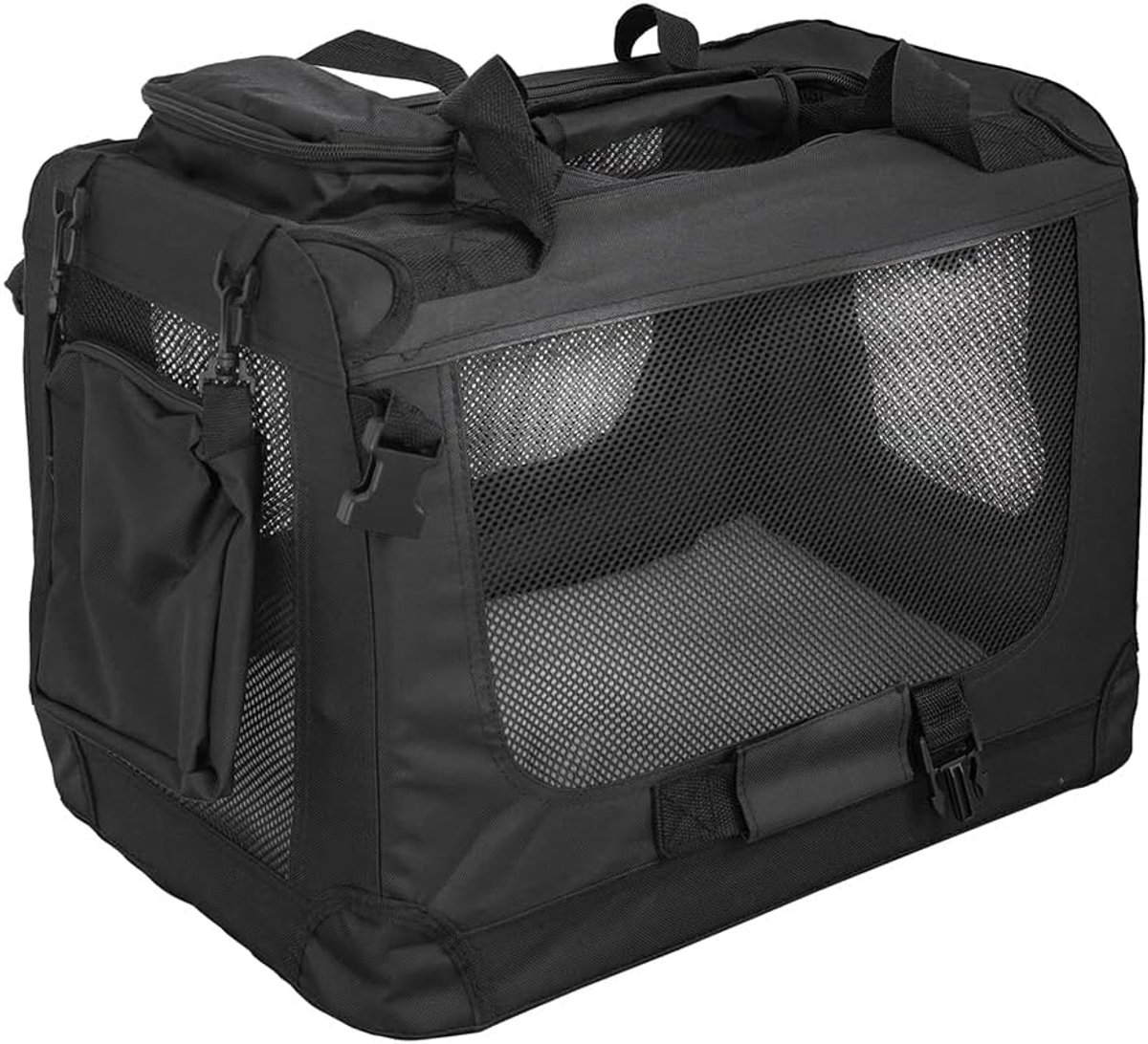 Opvouwbare hondenbox transporttas transportbox auto voor katten honden grote kleine box tas bed deken klein auto transport 7 maten zakken vijf kleuren, kleur: zwart, maat: M (60 x 40 x 45 cm)