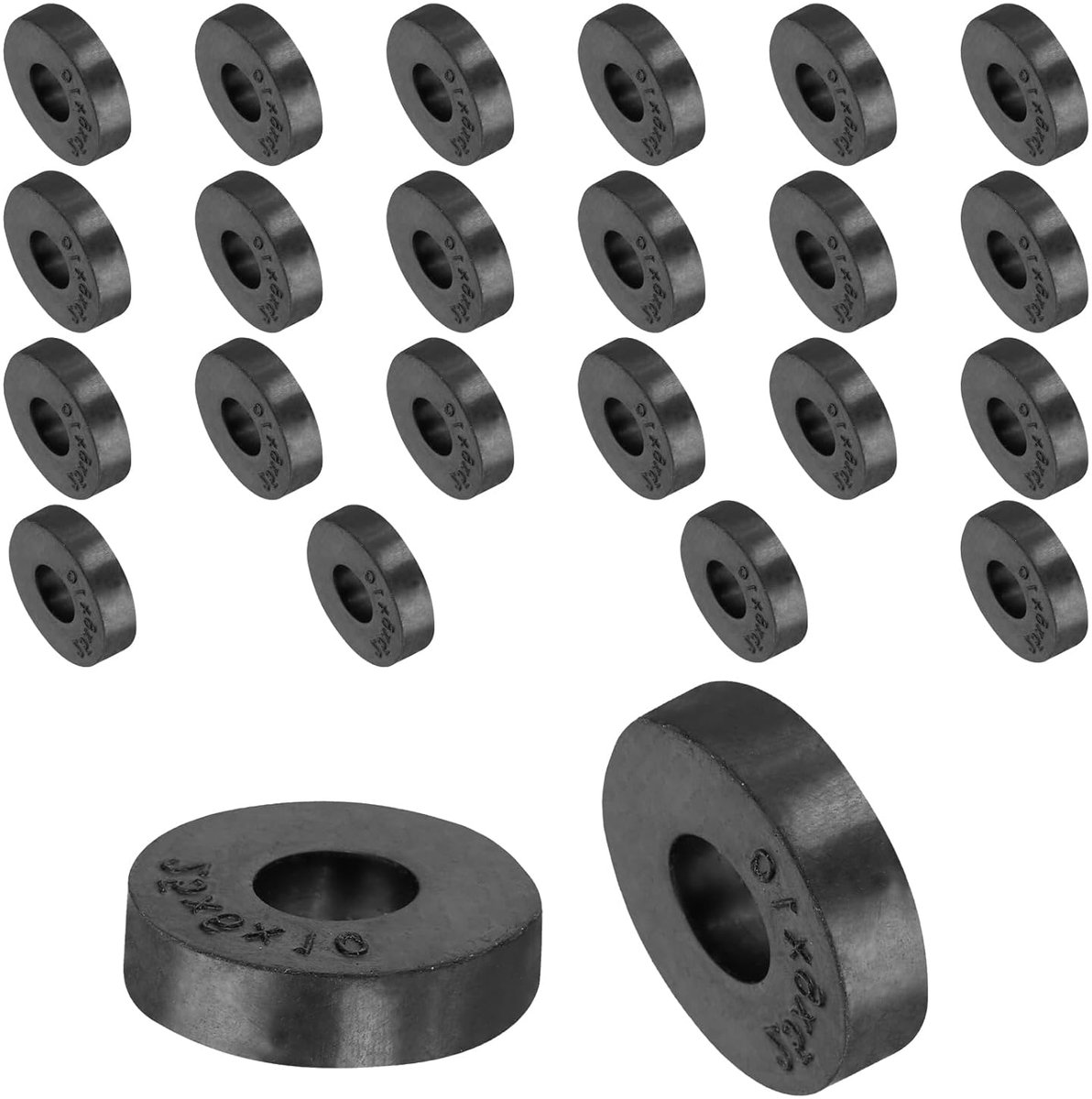 24 stuks rubberen sluitringen Rubberafstandshouders 25 mm buitendiameter x 10 mm binnendiameter x 6 mm hoogte Zwarte ronde afstandshulzen Dikke rubberen schijven Rubber afstandshouders