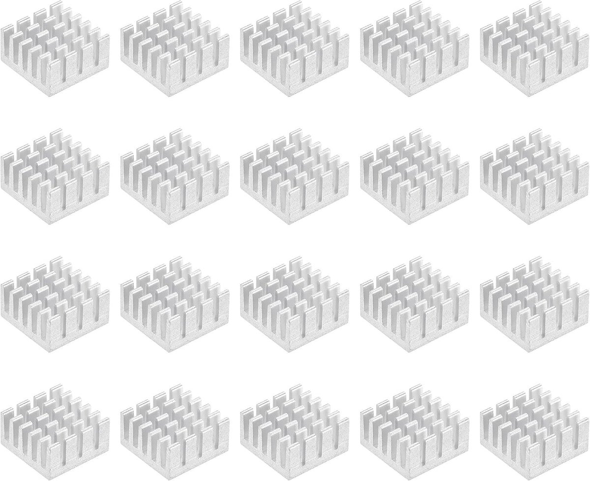 sourcing map 15 x 15 x 8 mm, zilverkleurig, zelfklevend, voor ontsteking, koellichaam, elektronisch, voor IC MOS, 20 stuks
