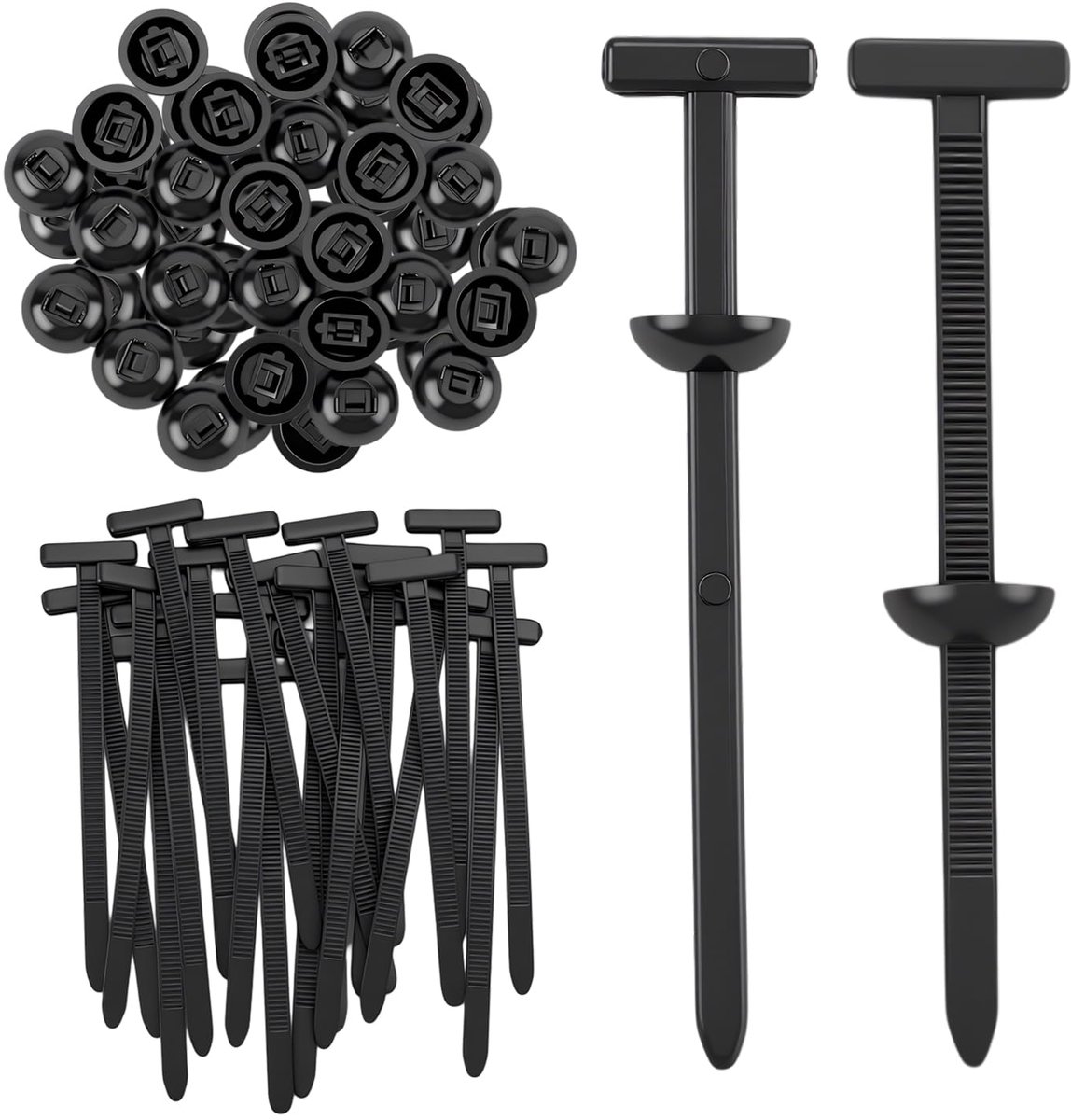 20 stuks nylon kabelbinders en kunststof klinknagels voor veilige bevestiging, universele spreidklinknagels voor auto, huishouden, reparatie en machines (50 stuks)