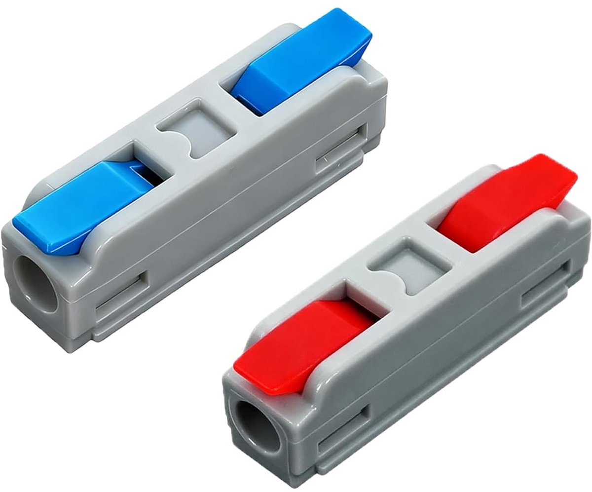 38 stuks compacte aansluitingen, LT-1 klemblokken, elektrische aansluitingen met pool, onderdelen met snelverbinding, 1 ingang/1 uitgang, kabel 0,08-2,5 (4,0) mm², 250 V, 32 A, verleng kabels