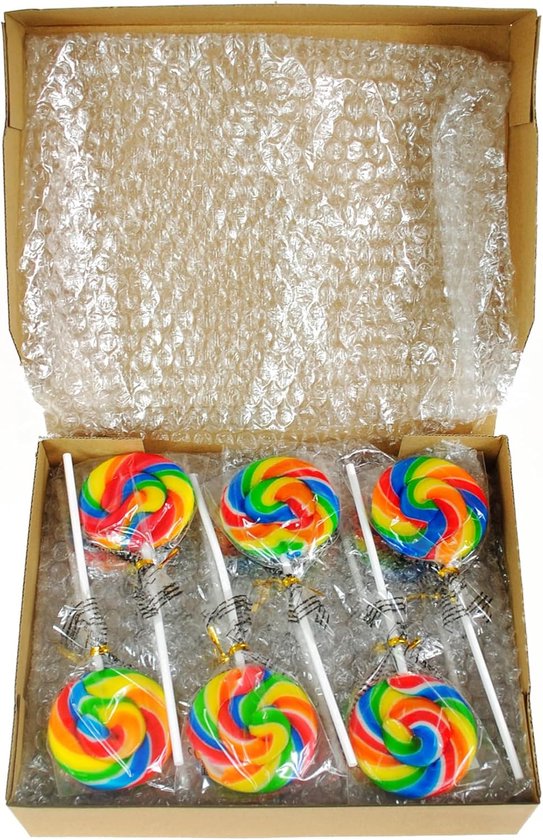 Kleurrijke lollies met zoete smaak - 30 gram - 18 stuks - regenboogspiraal — afbeelding 5