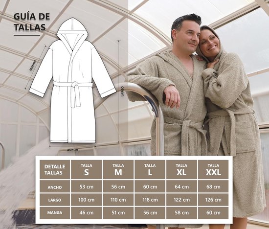 Damesbadjas met capuchon 100% katoen - Unisex badjas van badstof 450 g/m², met ceintuur en zakken, ideaal na douche, bad of zwembad — afbeelding 5