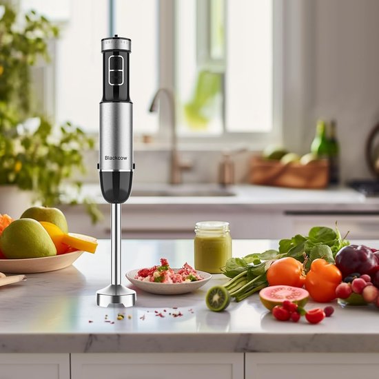 Staafmixer - Mixer Handmixer - Gladde Sauzen Maken - 4-Blads Titanium Staal - 800W - Zwart — afbeelding 3