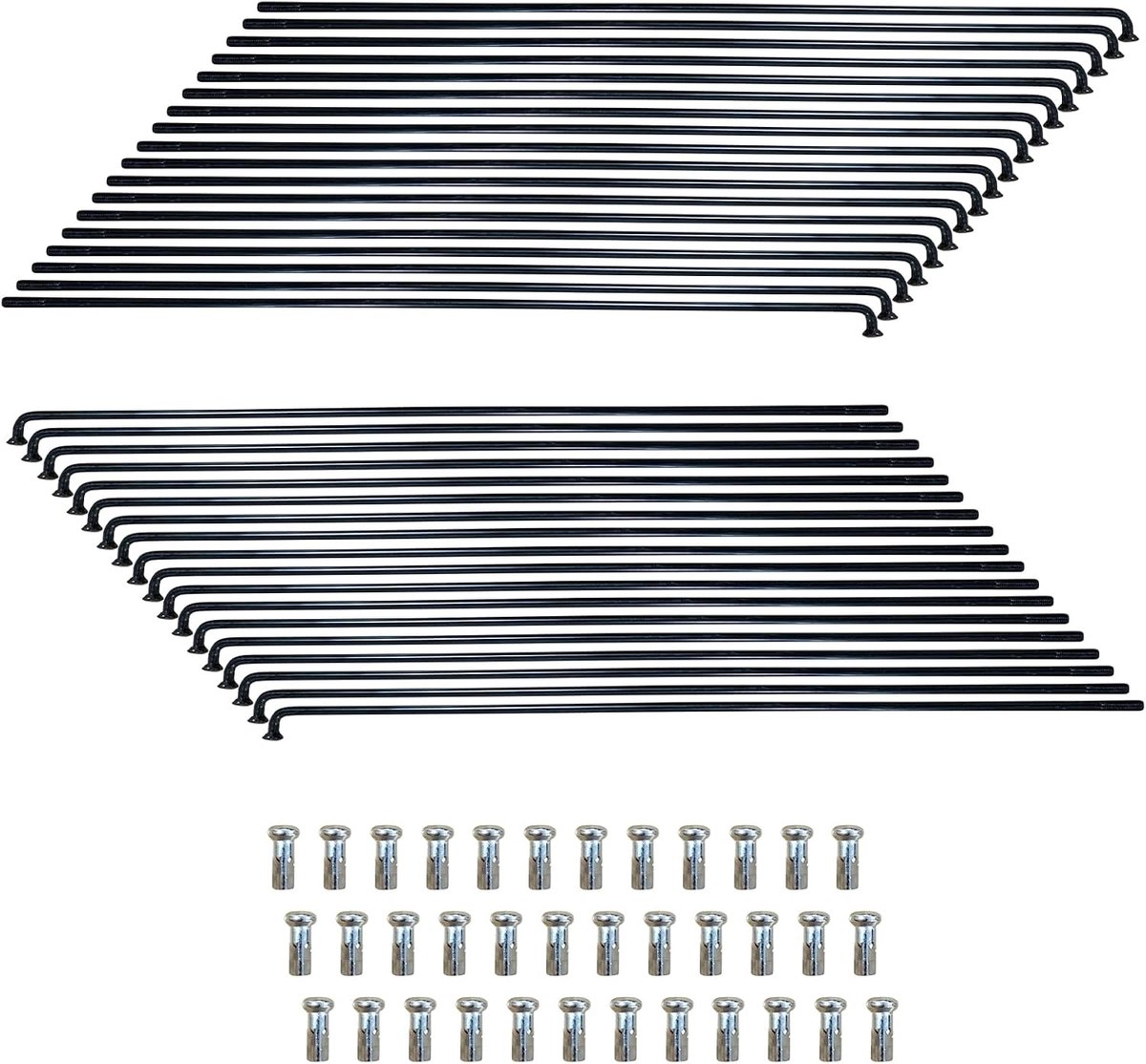 Spaken, 10/36 stuks met nippel, 71-253 mm, diameter 2,5 mm, mountainbike-staal/roestvrij stalen spaken 12 G voor MTB-fietsspaken, downhill, trekking, meer en stadsfietsen