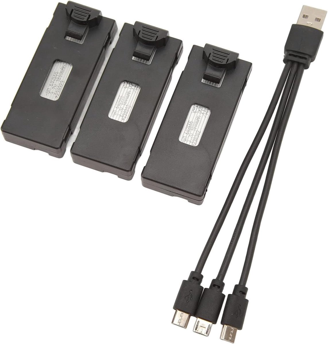 Drone Lithiumbatterij voor E88 E88Pro LSE525 E525Pro Andere Afstandsbediening Vliegtuigen met 3 in 1 Draagbare Oplaadkabel, Quadcopter-accessoires met Bescherming Tegen (1800 mAh)