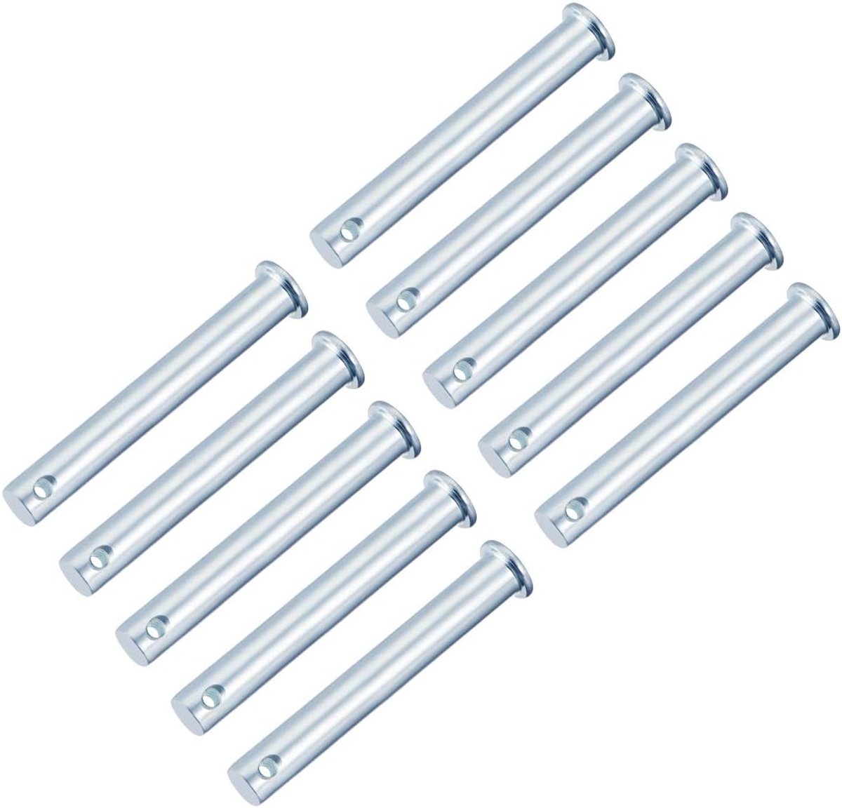 Sourcing map 10 stuks eengat vorkbouten 8 mm x 20 mm platte kop verzinkt staal 10mm x 80mm 10 Pcs