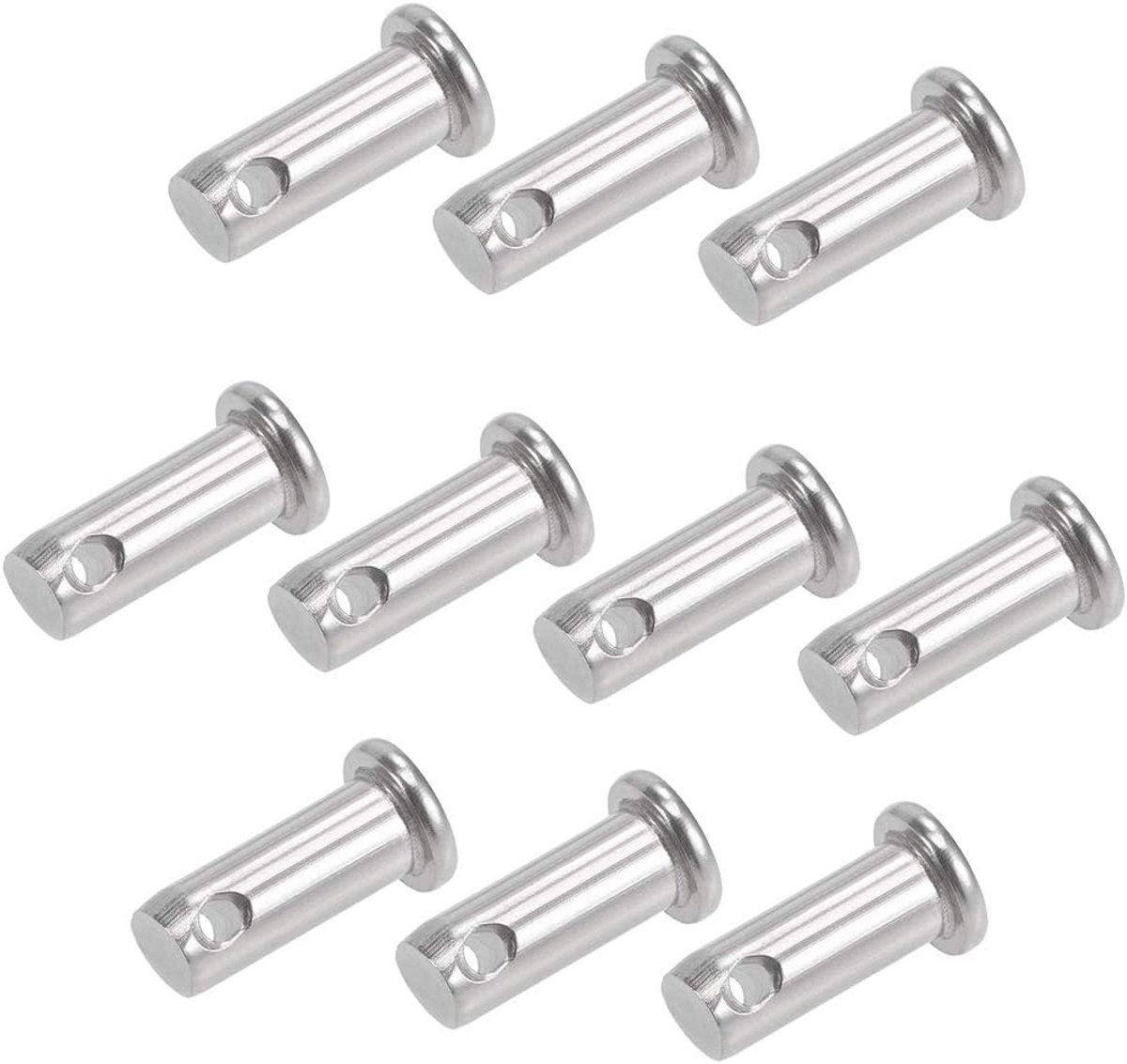 Sourcing map 10 stuks eengats montage verbinding scharnierpen vorkbouten 8 mm x 20 mm platte kop