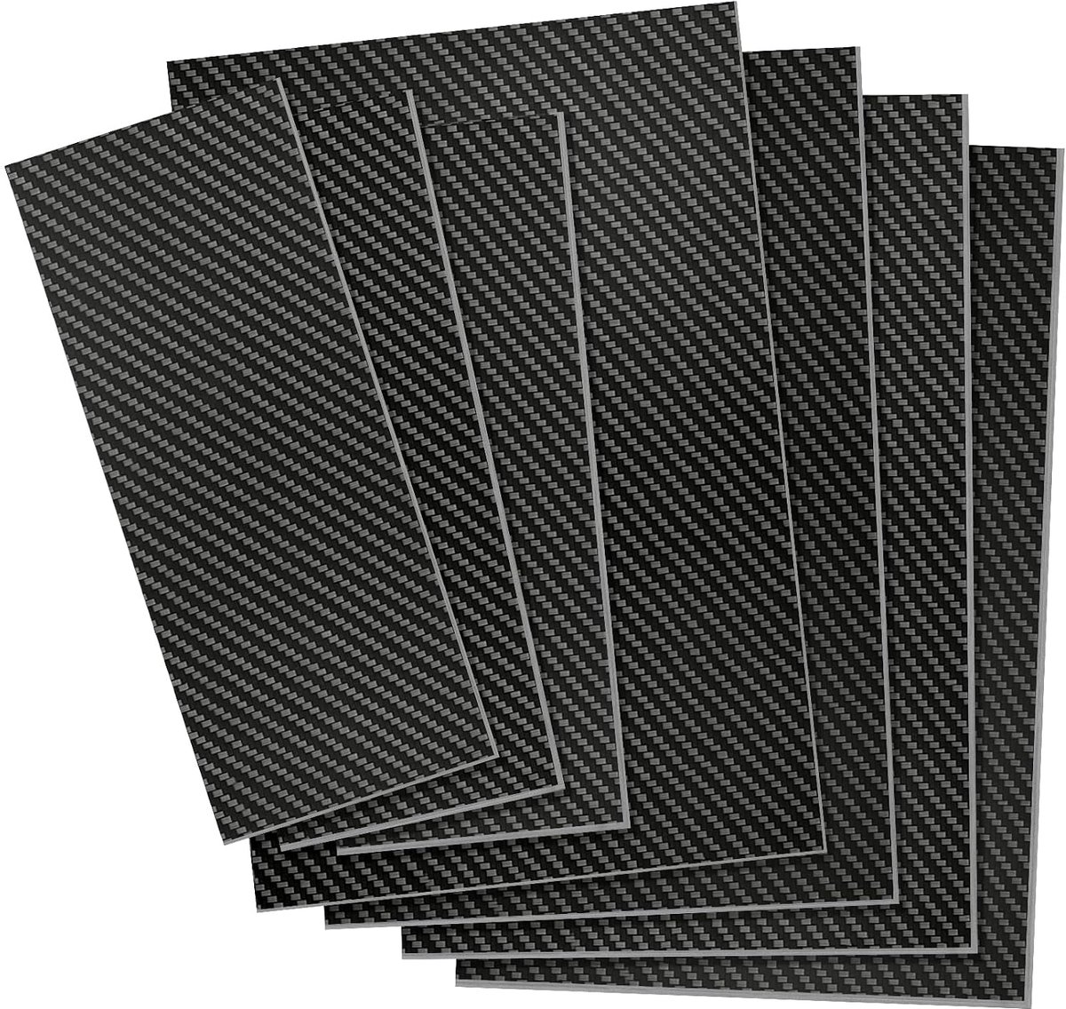 Koolstofvezelplaat (twill weave, 100 x 250 x 3 mm)