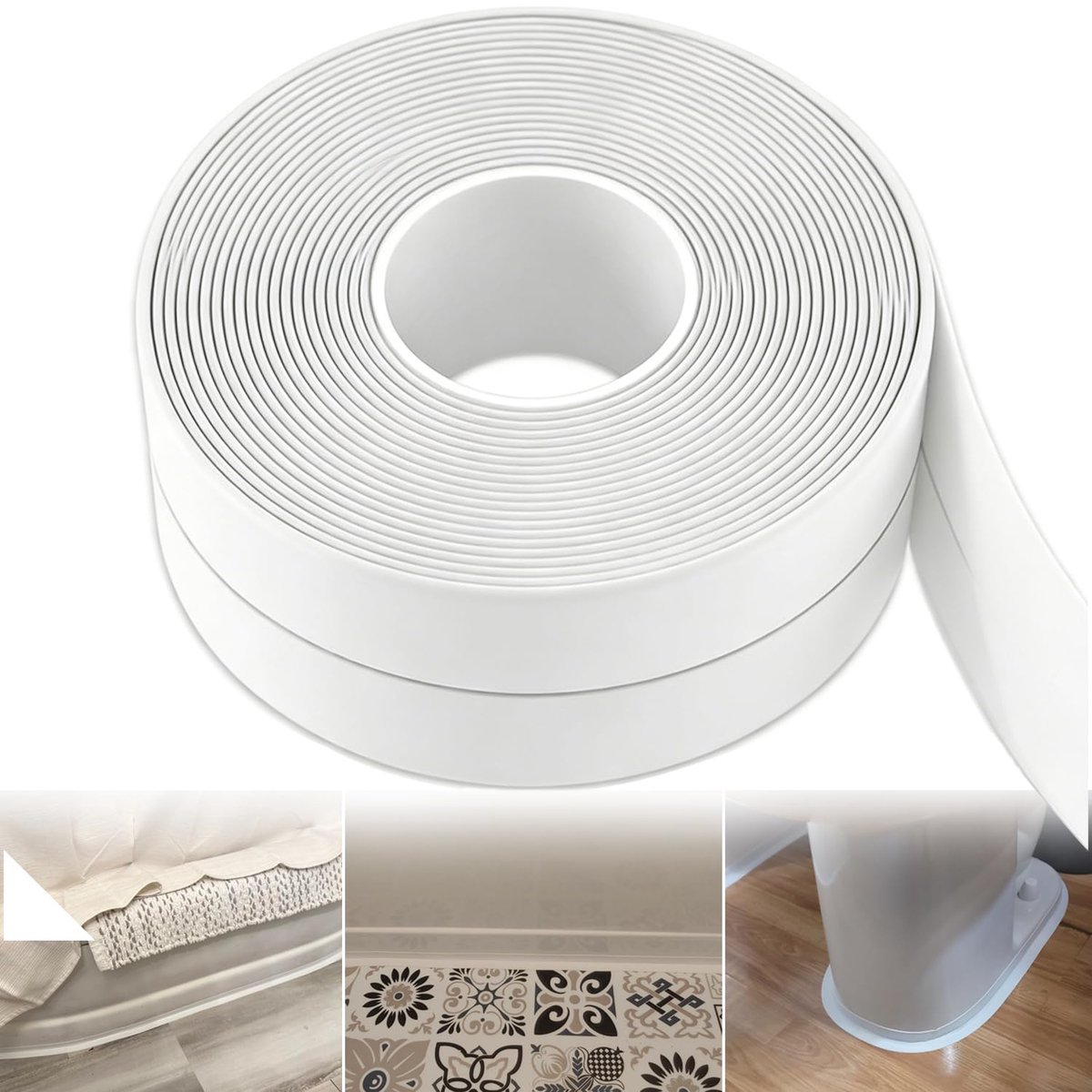 30 x 30 mm, 6 m zachte plint, zelfklevend, pvc-plint, zelfklevende zachte plint, flexibele knikstrip voor badkamer, keuken, badkamer (30 x 30 mm, 6 m)