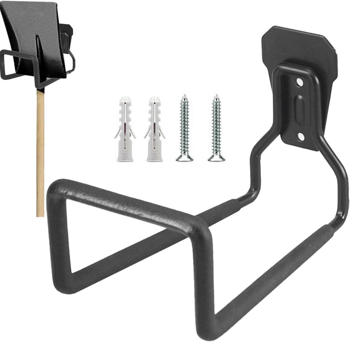 Tuinslanghouder - Slangrek Wandhouder - Tuin Organiseren - Versterkte Metalen Structuur - 22.2 x 12.8 x 1 cm - Zwart
