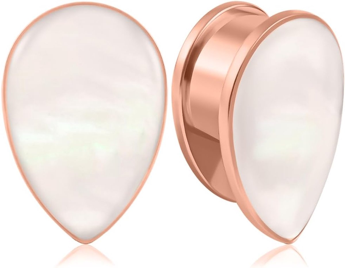 Oortunnel 1 paar flesh plugs hart schelp roestvrij staal voor mannen en vrouwen oorpiercing uitgerekte sieraden 8 mm tot 16 mm