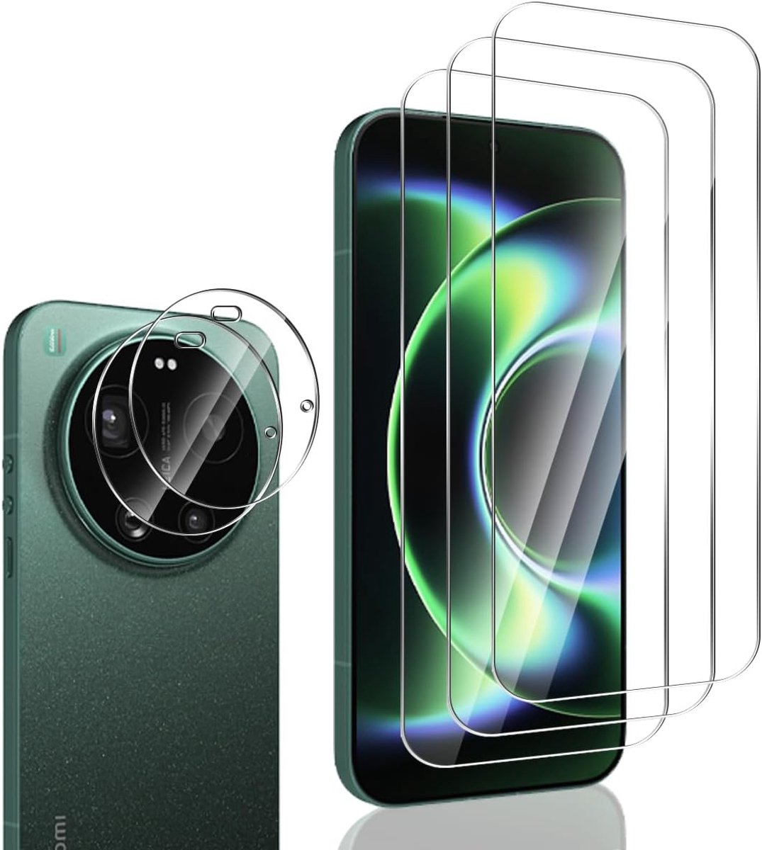 Beschermfolie voor pantserglas voor Xiaomi 17 Ultra, displaybescherming en camerabescherming, 3 + 2 stuks, ultra-HD helder veiligheidsglas, 9H hardheid, gehard glas, stootvast, krasbestendig