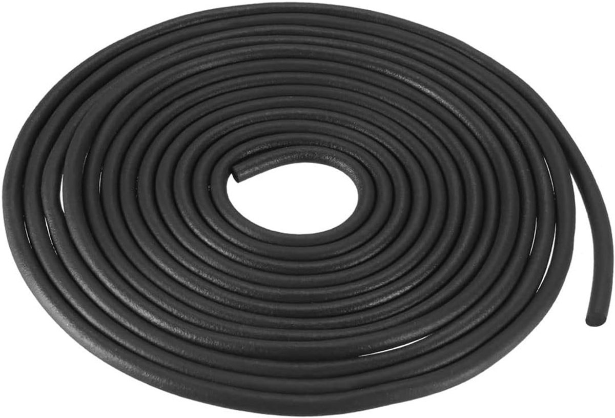 sourcing map Rubberschuim weerafdichting 2 mm diameter x 6 m rond rubber zelfgemaakte O-vorm strips voor DIY afdichting lagers pads schuimslangen kunsthandwerk huisdeur en raamafdichting