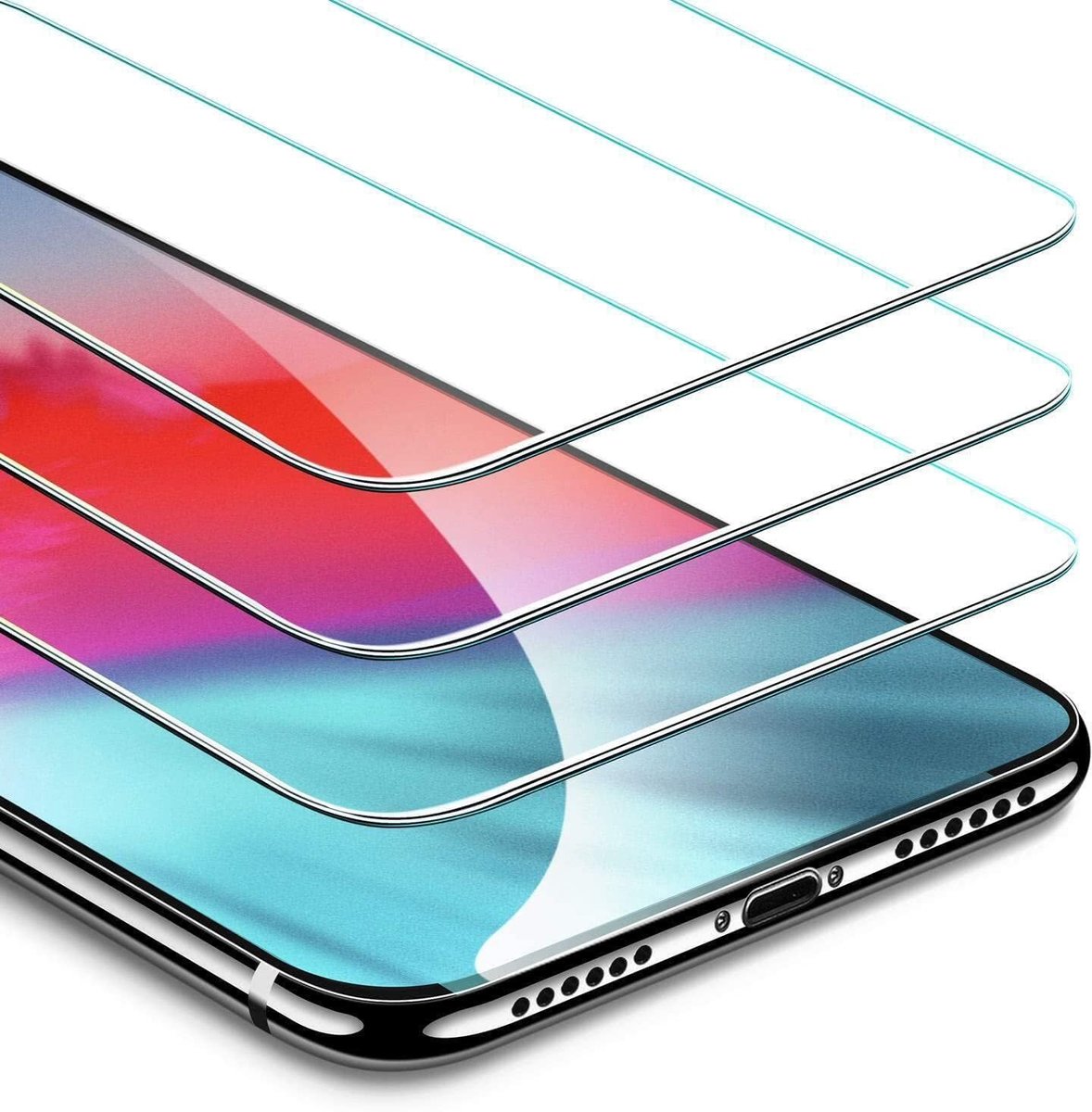 Beschermglas, compatibel met iPhone 11/XR, pantserfolie, beschermfolie, displayglas, echt hard, gehard glas, 9H, 0,33 mm, ultra-helder, 3 stuks