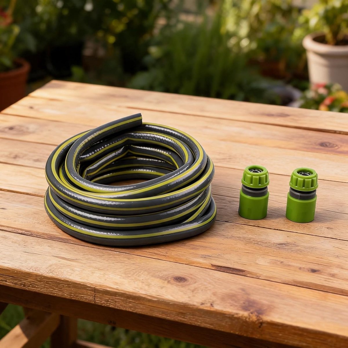 Tuinslang Verlenging - Slang Koppeling Set - Bewateren Tuin - Snelkoppeling Zonder Gereedschap - 5 meter - Groen – foto 2