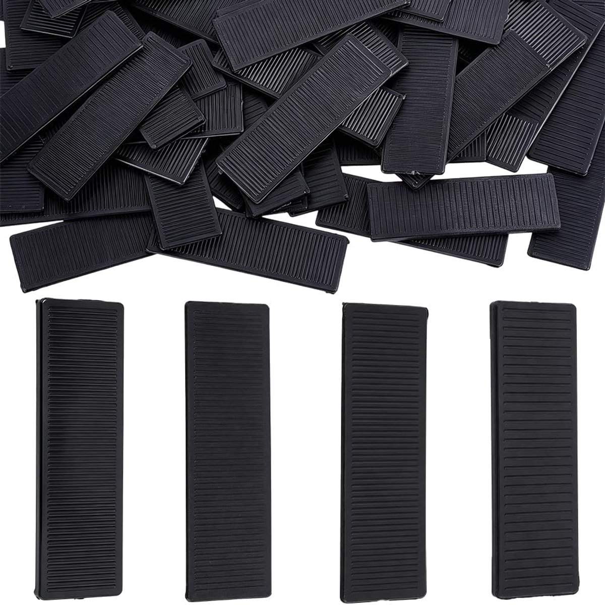 80 stuks dikke kunststof wiggen voor het nivelleren van zwarte kunststof, robuust, flexibel, van kunststof, voor meubels, tafels en badkuipen, whirlpools, koelkasten, kasten