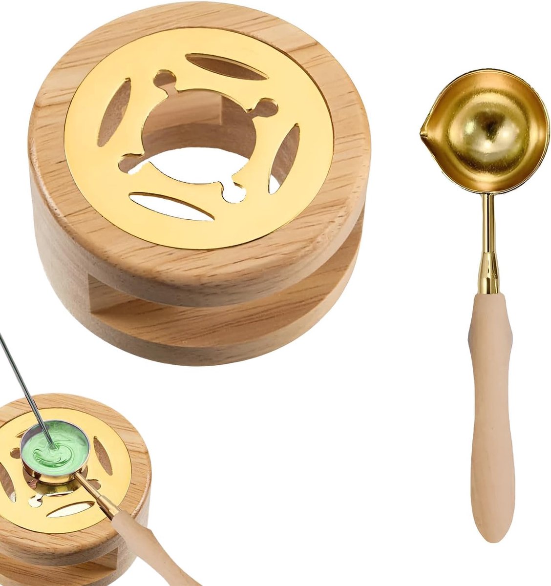 2 stuks waszegelwarmers goud, wax zegelwarmer smeltset, wax seal warmer kits, zegelwas smeltoven, voor het verzegelen van enveloppen, huwelijksuitnodigingen, geschenkverpakkingen