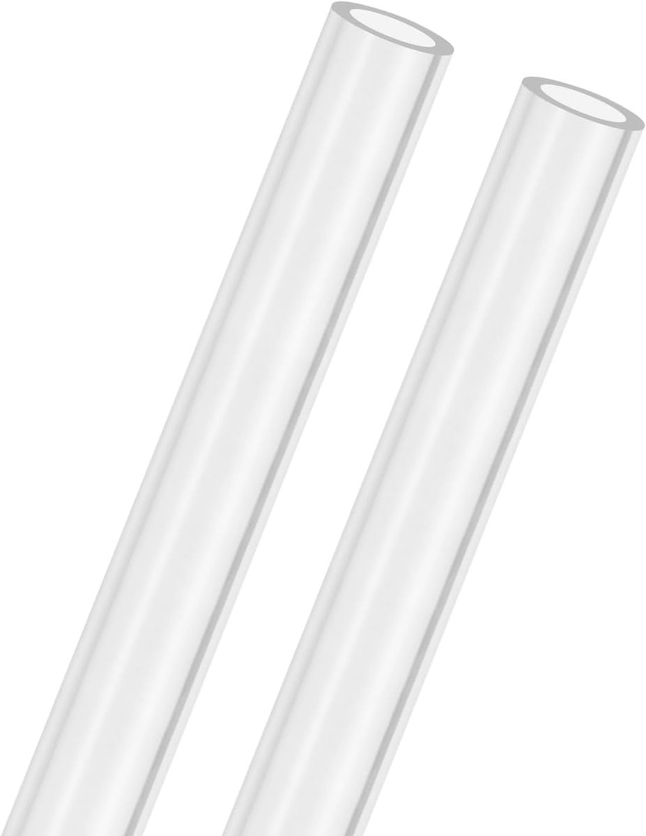 METERXITY 2-Pack Clear Stijve Acryl Pijp, 14mm [0.55"] ID x 20mm [0.81"] OD Plastic Ronde Buis voor Waterkoelingssysteem/Lampen/Fonteinen/Aquaria/Display Stand, Acryl Tubing [305mm/12IN]