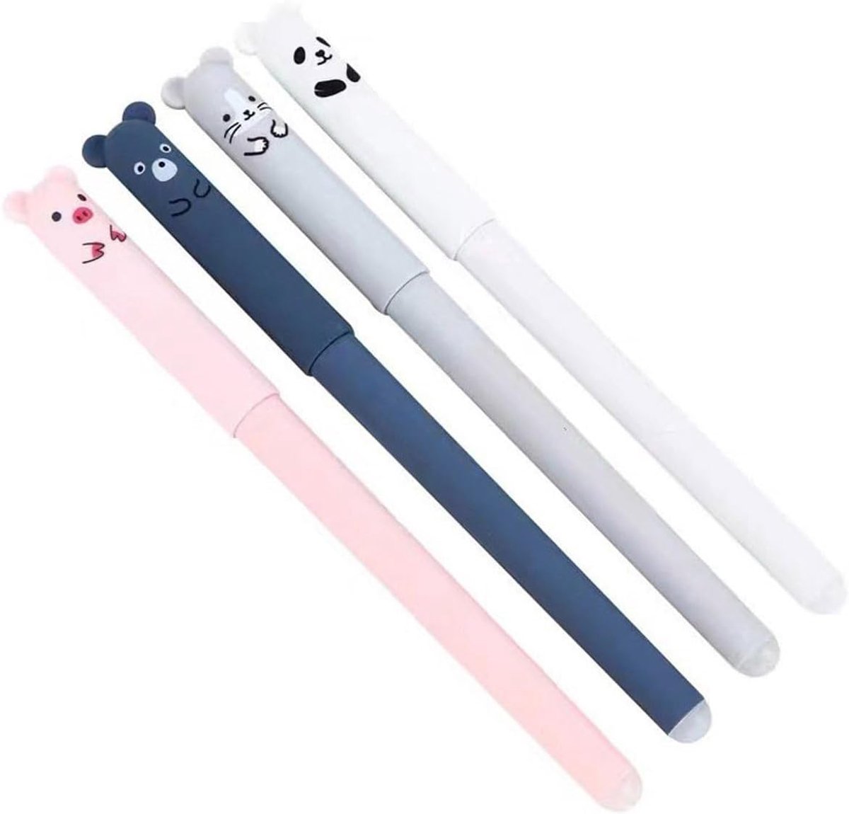 Vervangbare pennen - 4 stuks - Schattige dieren - Ideaal voor school en thuisgebruik - SnelShoppen