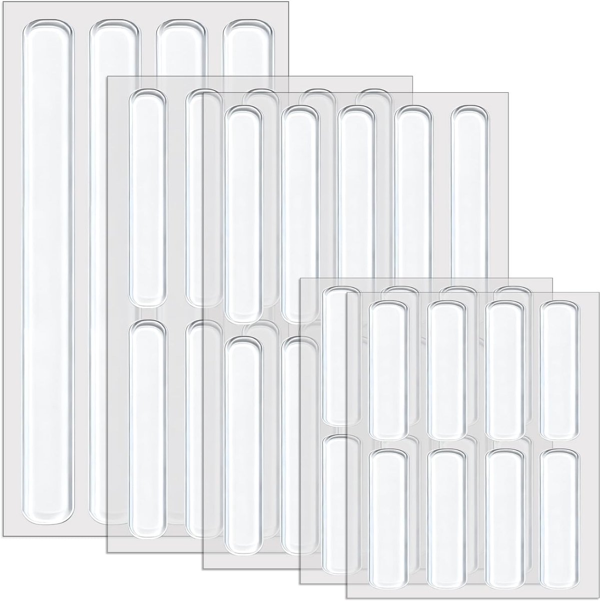 40 Stuks Transparante Meubelbuffers, Siliconen Deurpads, Heldere Zelfklevende Bufferstrips, Deurstoppers ter Bescherming tegen Krassen en Slaan (3 Maten)