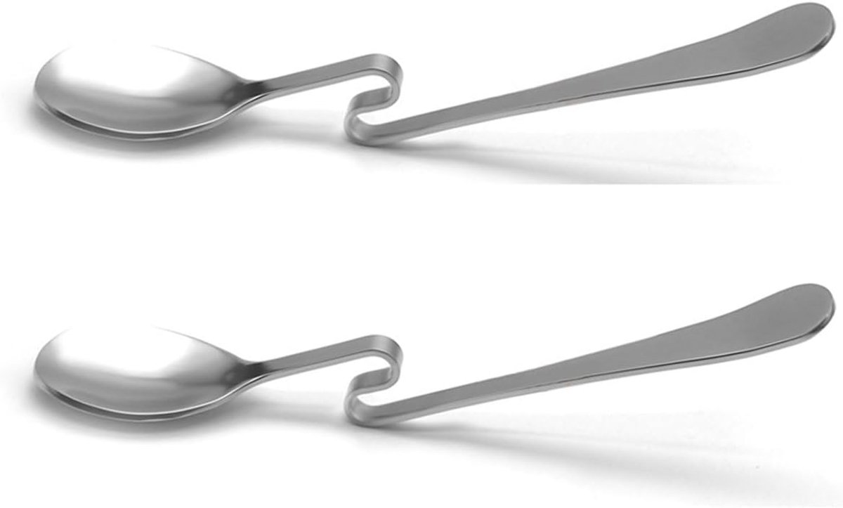 Lepels met kromming - Set van 2 - Gebogen design - Ideaal voor lange drankjes - SnelShoppen