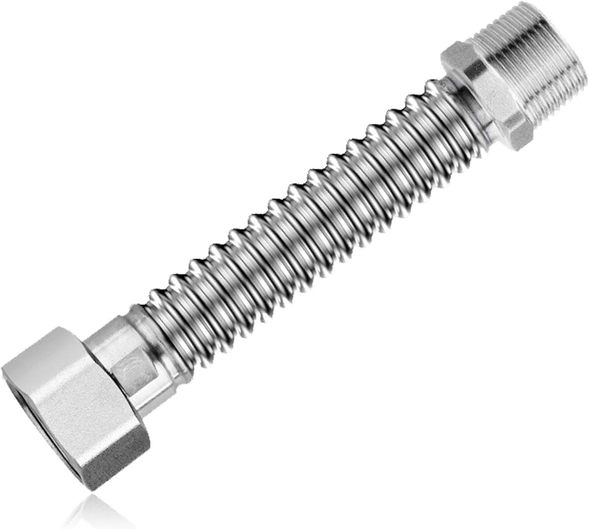 3/4 inch roestvrijstalen flexibele buis, DN20 roestvrijstalen gegolfde buis, flexibele pantserslangverlenging, universele flexibele slang leidingen met rubberen afdichting voor verwarming