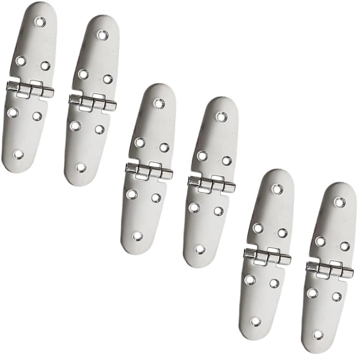 Scharnieren voor Marine Grade RV Skylight Locker luik en deur, ronde kant zwaar roestvrij staal, bovenmontage 5-5/8 "x 1-1/2" (6 stuks)
