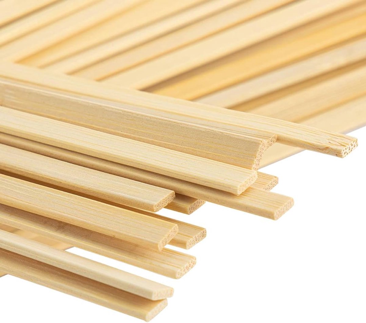 Houten stokjes om te knutselen (40 x 0,6 x 0,25 cm), verpakkingen (30/60/100)