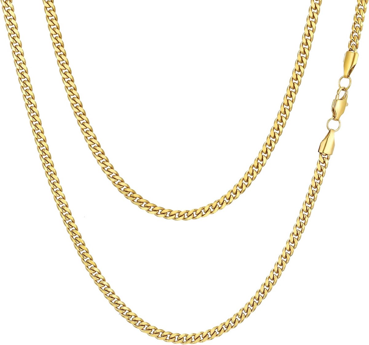 ketting heren 3/4/5/6/7/8mm roestvrij staal goud/zilver/zwart stoeprand kettingen Cubaanse schakel sieraden voor mannen vrouwen 18/20/22/24/26 inch