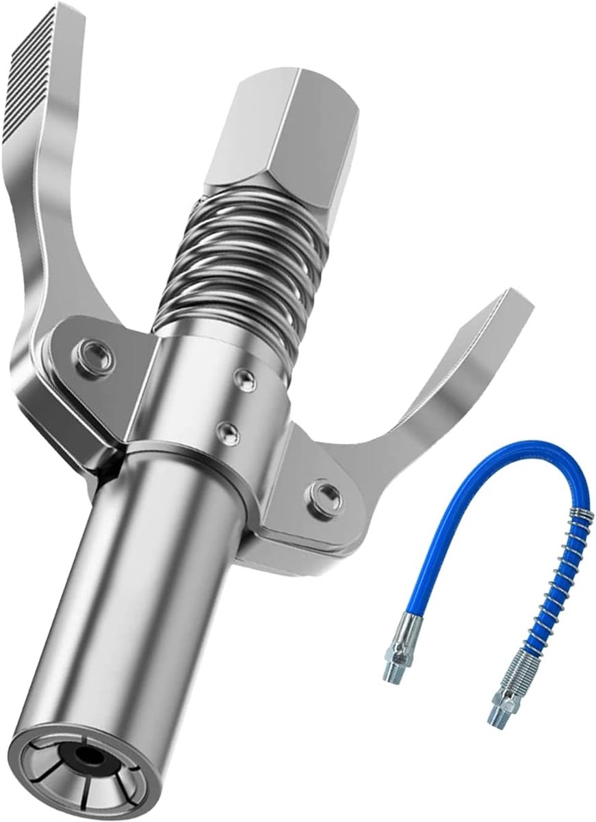 Gun Grease,G Coupler Voor Vetpers,Gun Release Coupler,Hydraulische Veiligheidsmondstuk,Heavy Duty Vetspuit, Compatibel M6-M14 Vetpistolen,Met 30CM Flexibele Slang(Dubbele Handgreep)