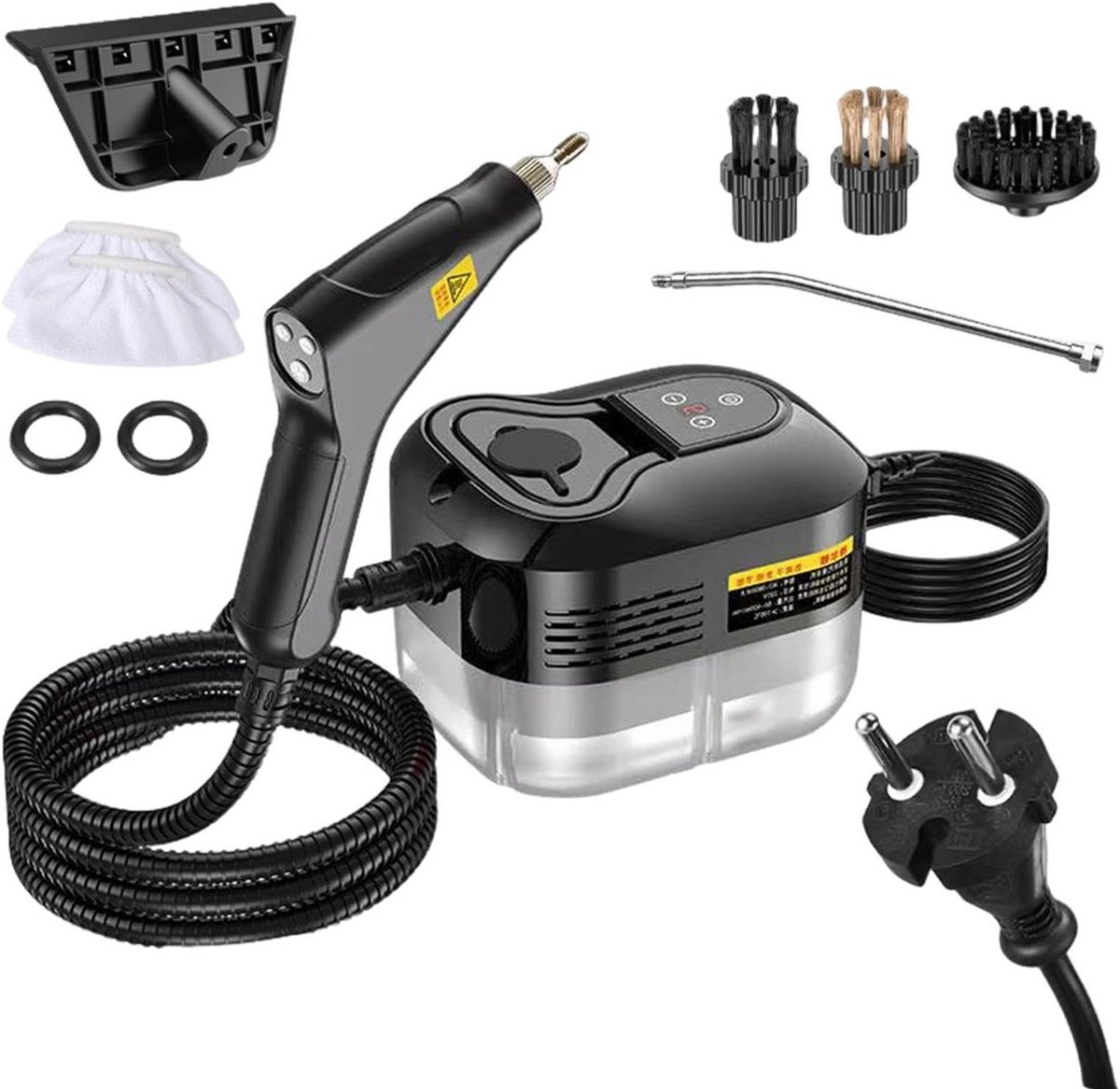 Draagbare Stoomreiniger - Hogedrukreiniger Stoom - Hygiënisch Reinigen - 6 standen - 2500 W - Zwart