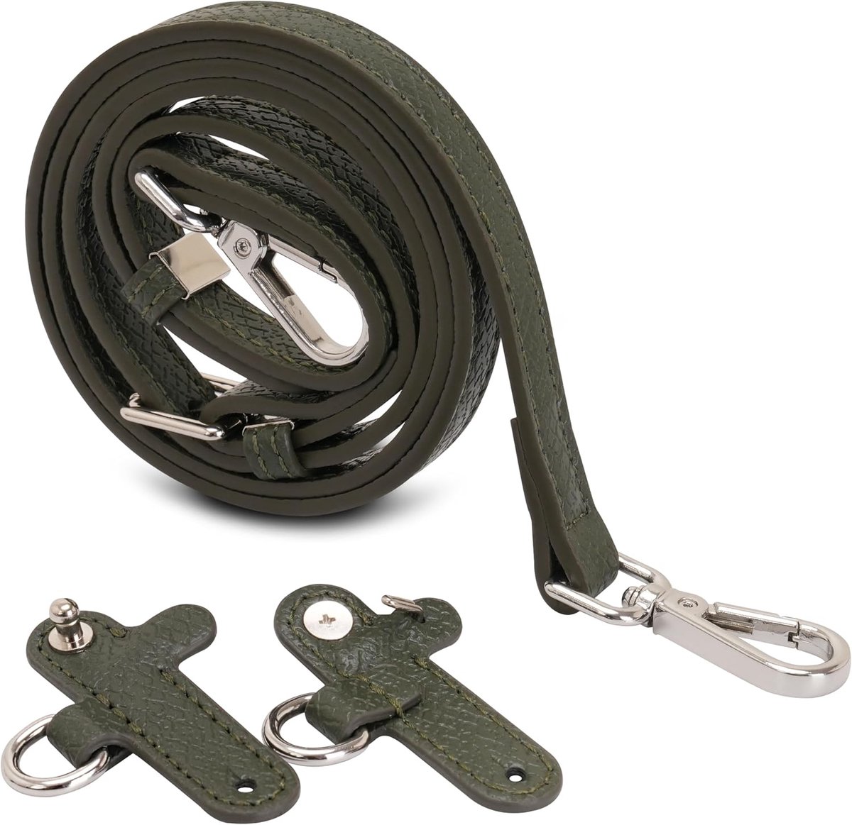 Schouderband voor mini handtas, leren geen pons verstelbare gesp ontwerp compatibel voor lange Champ Le Pliage tas en crossbody kleine tas (Groen#1)