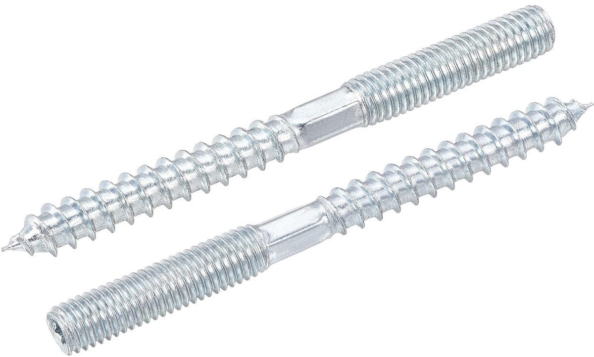 Stokschroeven dubbelkop plugschroef voor houten meubels M6x32mm