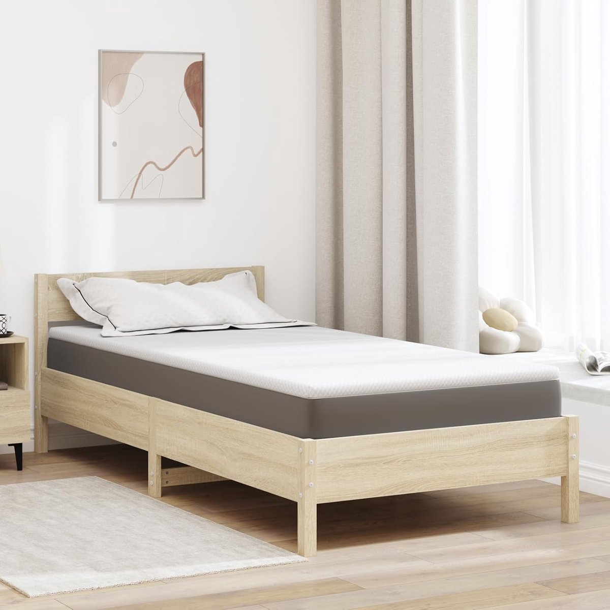 Matraspads wit 100 x 200 cm 100% polyester jacquardstof matrasonderlegger Model4106213