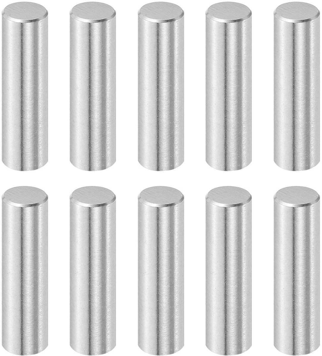 10 stuks 10 mm x 35 mm houten stiften, cilindrische pennen van 316L roestvrij staal planksteunen pennen staven bevestiging plankelementen metalen pennen zilverkleurig