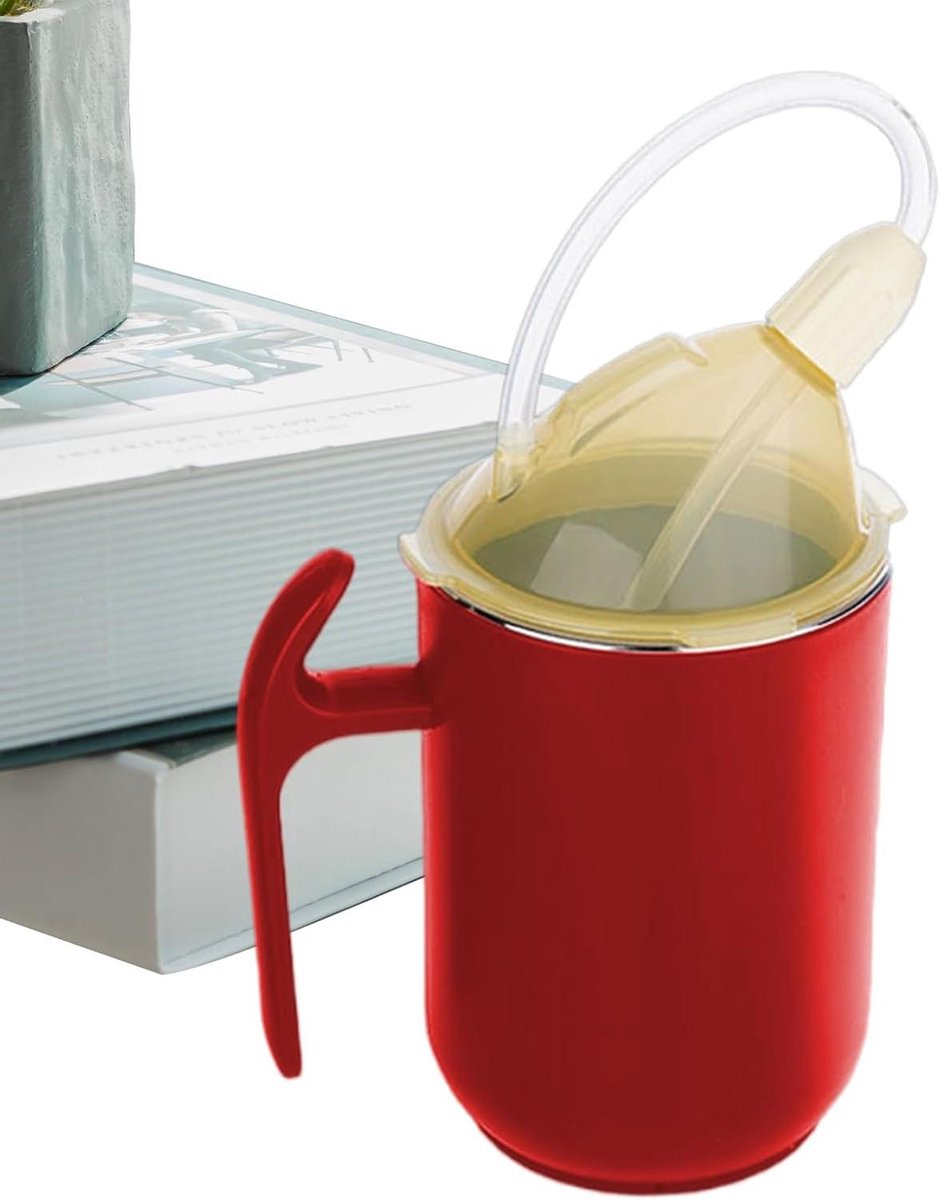 Tuitbeker - Drinkbeker Ouderen - Gecontroleerd Drinken - Anti-lek Ontwerp - 400 ml - Rood