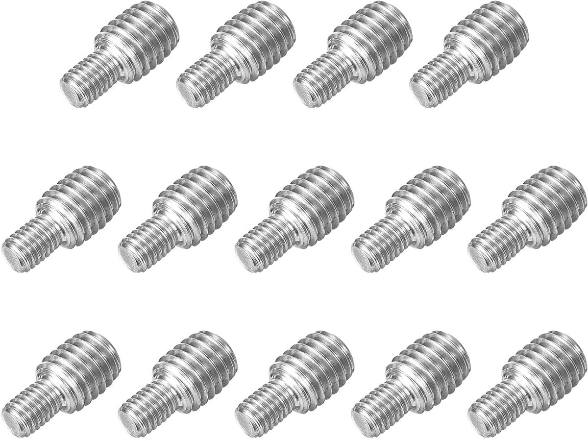M5 x 6 mm naar M8 x 8 mm dubbel uiteinde schroefdraadbouten, dubbele schroefdraadpennen, schroef 14 stuks 304 roestvrij stalen schroefdraadadapter, reduceerschroef voor meubelhardware