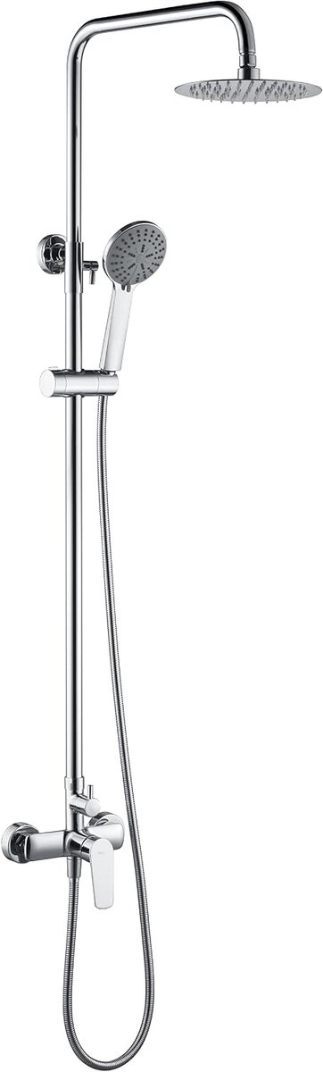 BDZ044 douchezuil van chroom met verstelbare hoogte van 82 cm - 126 cm